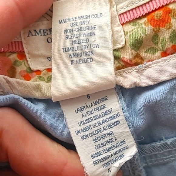 Vintage Y2K American Eagle Outfitters Sky Blue Striped Convertible Pants Size 6 - Picture 12 of 13